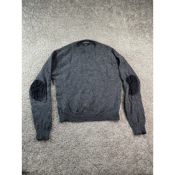 Hutson Harbour Sweater Mens XL Gray Lambswool Elbow Patch Pullover FLAW - Picture 2 of 12